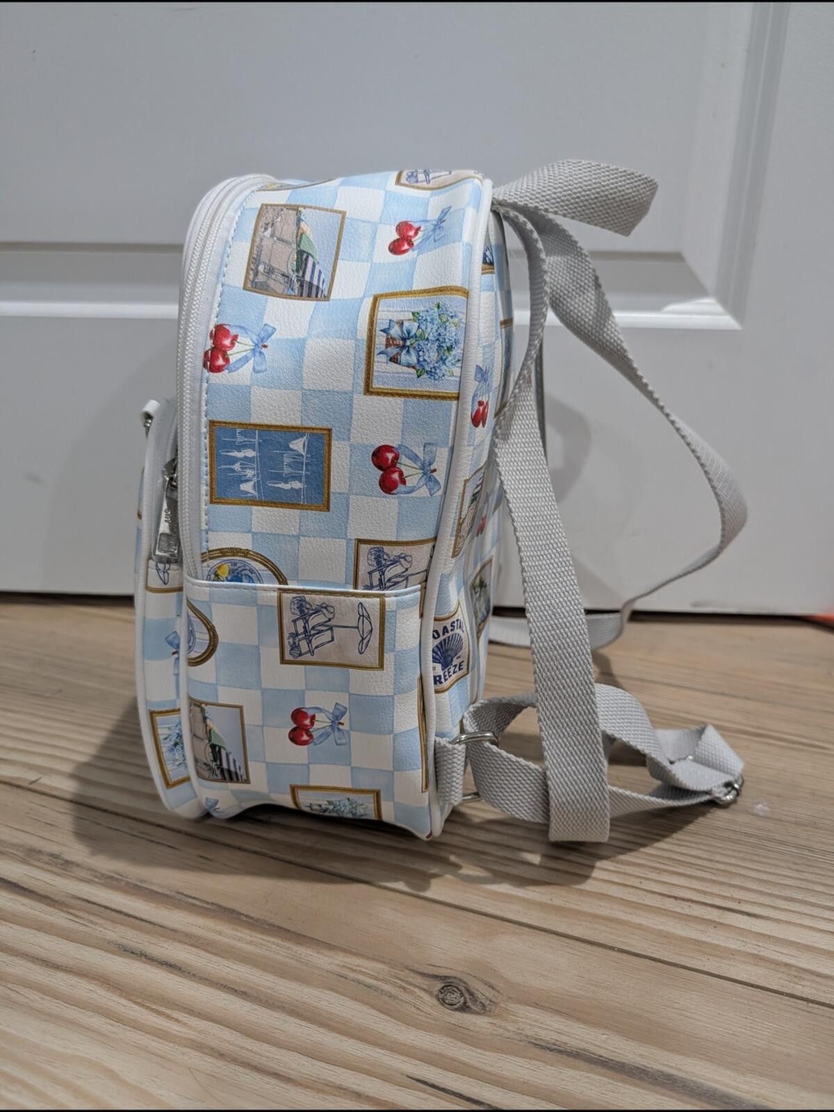 Other Madden Girl Blue and White Coastal Print Mini Backpack Size ONE SIZE - 4 Thumbnail