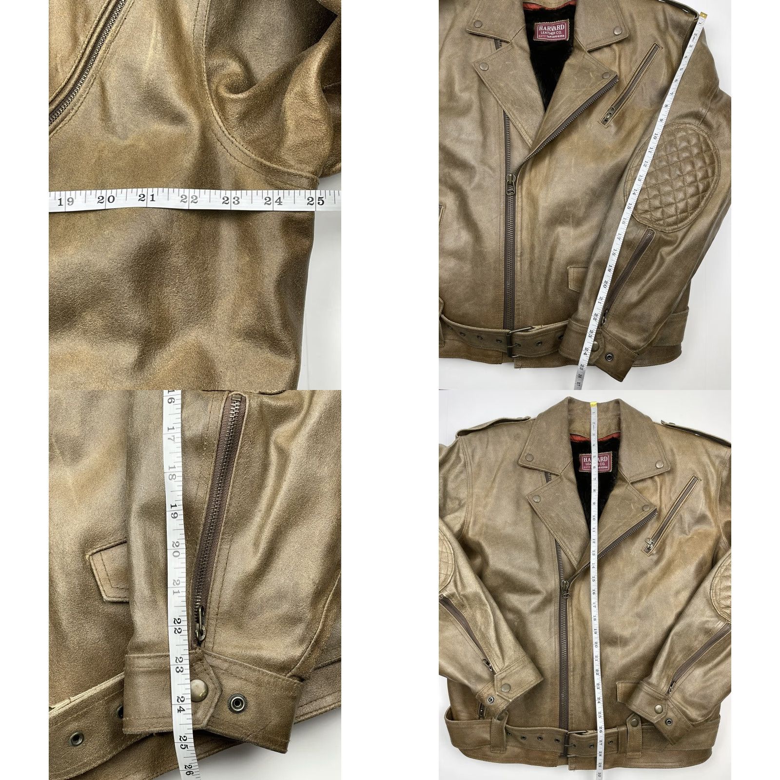 Vintage Harvard Leather Co. Leather Motorcycle Jacket Mens XL Cafe Zip Padded Riding Side Zip Lined Soft Size US XL / EU 56 / 4 - 8 Thumbnail
