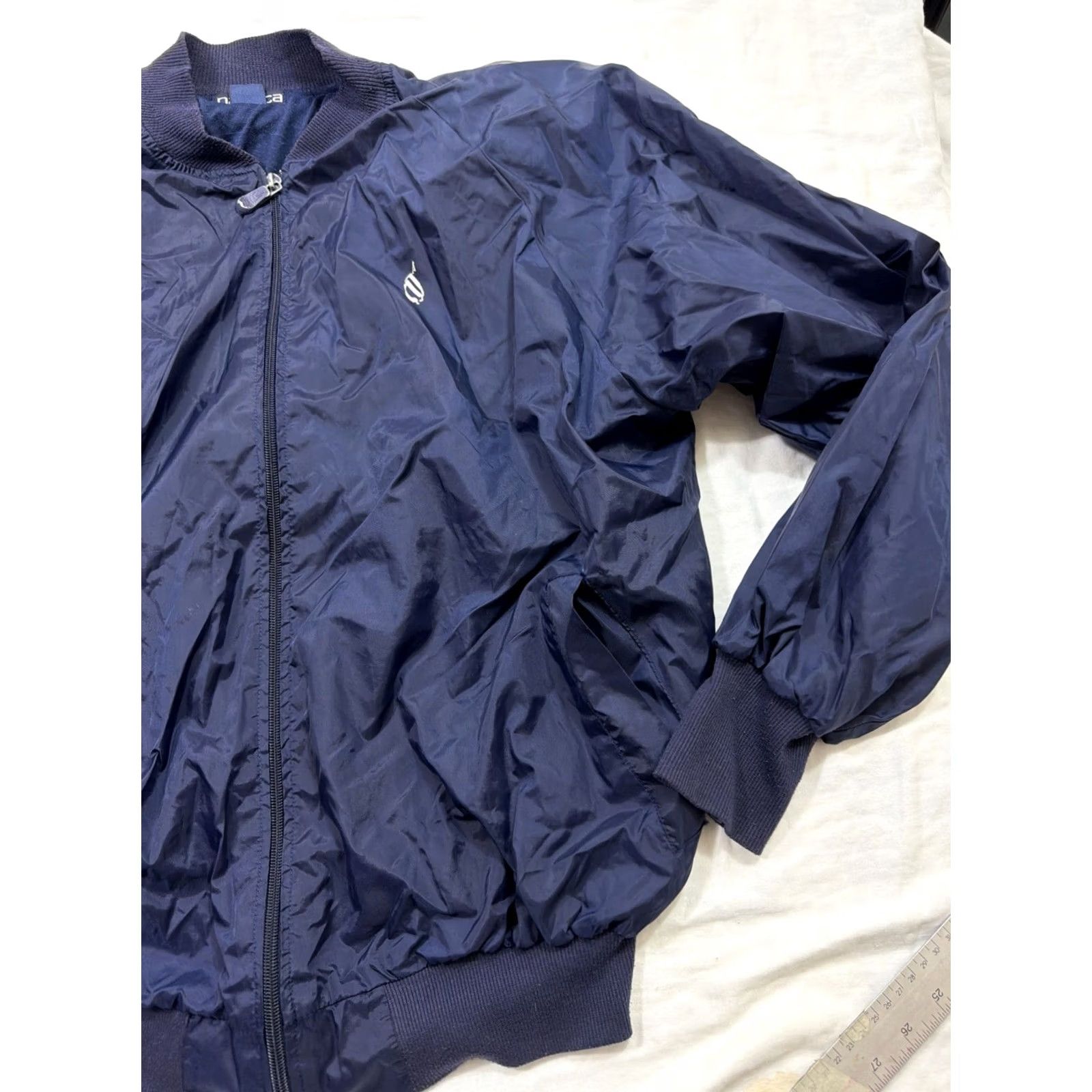 Nautica VINTAGE Nautica Zip Up Windbreaker Jacket XL Men Navy Blue Mid-Length Full Zip Nylon Softshell Streetwear Casual Size US XL / EU 56 / 4 - 3 Thumbnail