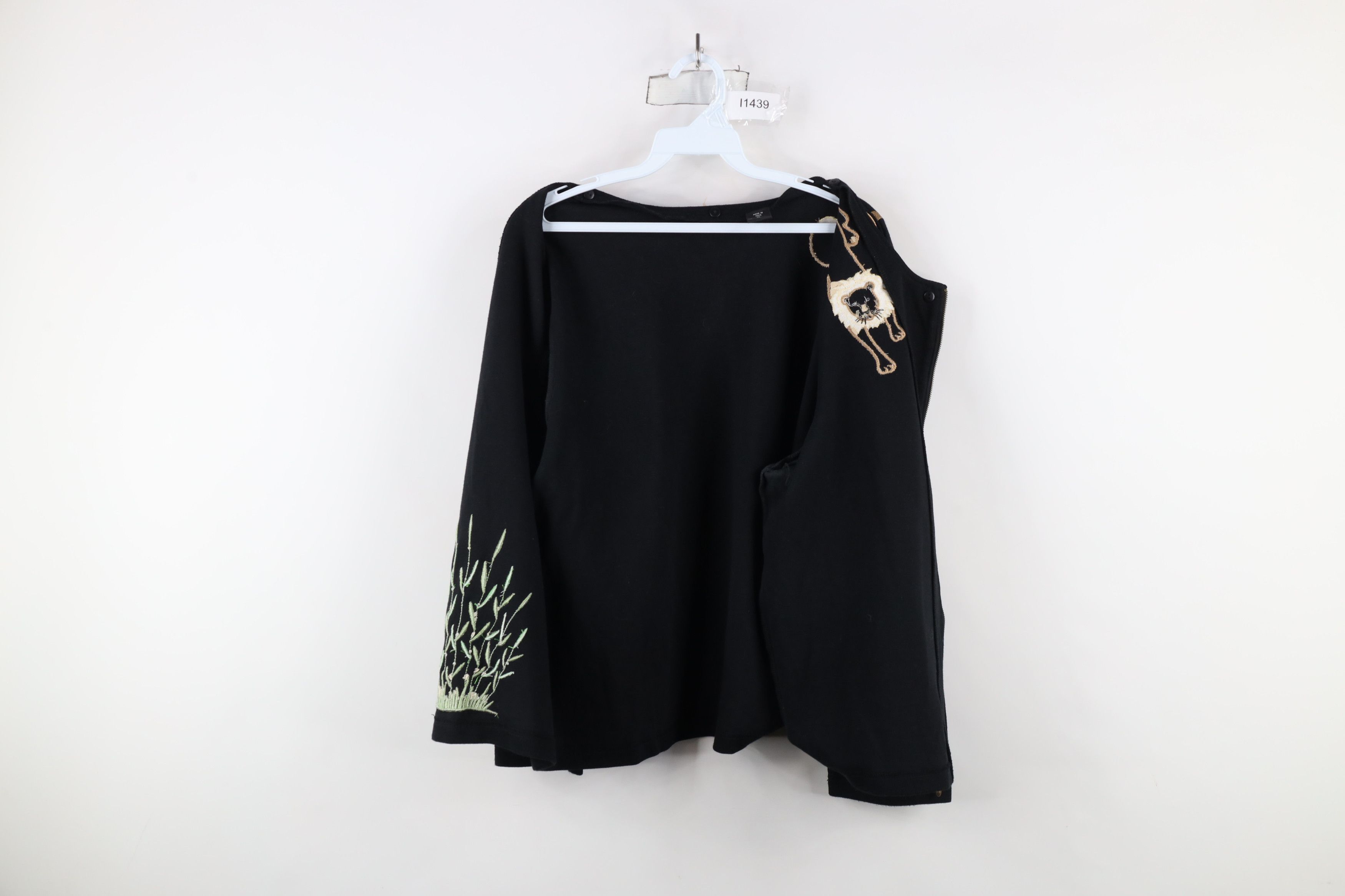 Vintage Vintage 90s Y2K Streetwear Knit Safari Lion Cardigan Sweater Size XL / US 12-14 / IT 48-50 - 9 Thumbnail