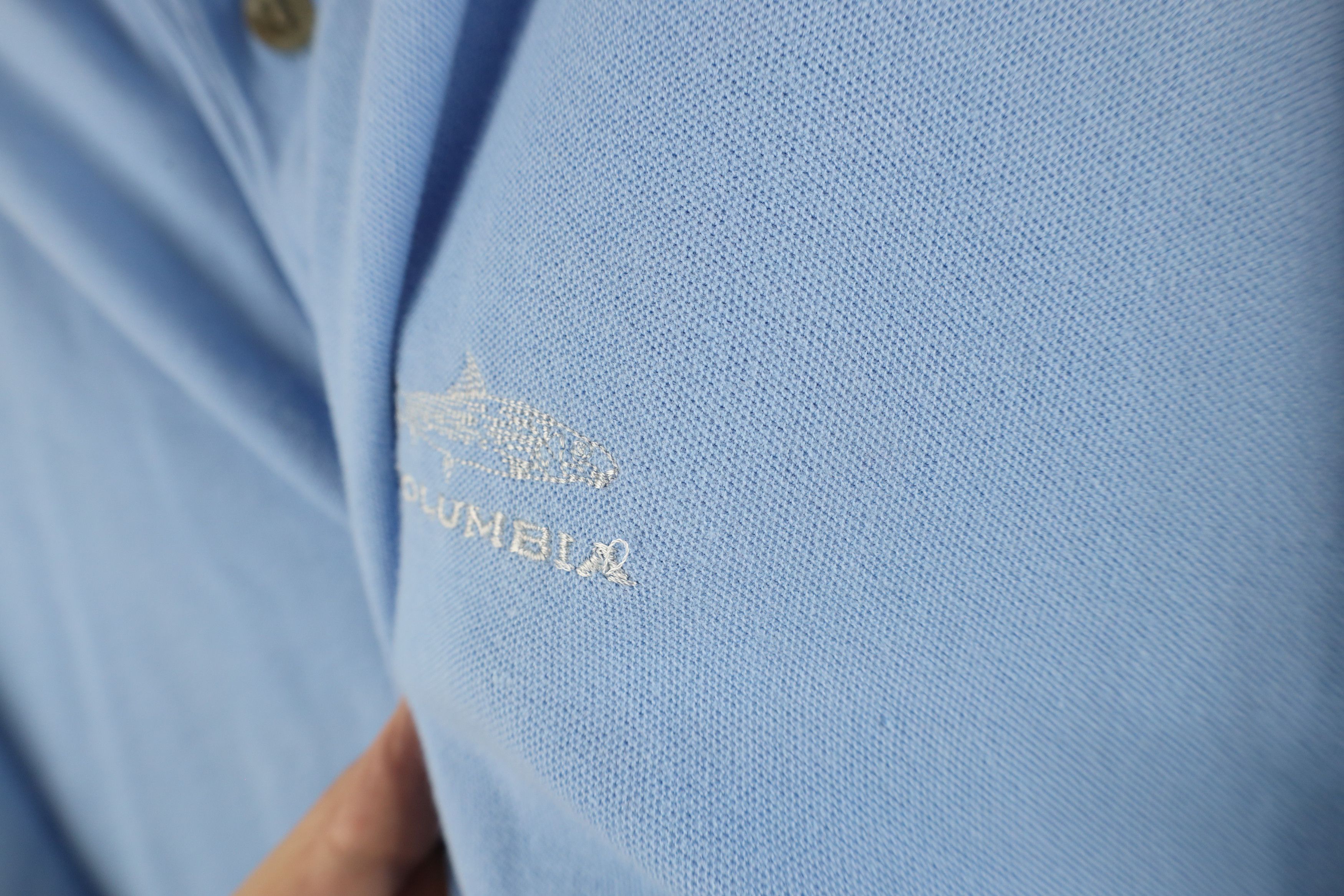 Columbia × Vintage Vintage Columbia Out Fish Collared Polo Shirt Light Blue Size US L / EU 52-54 / 3 - 5 Thumbnail