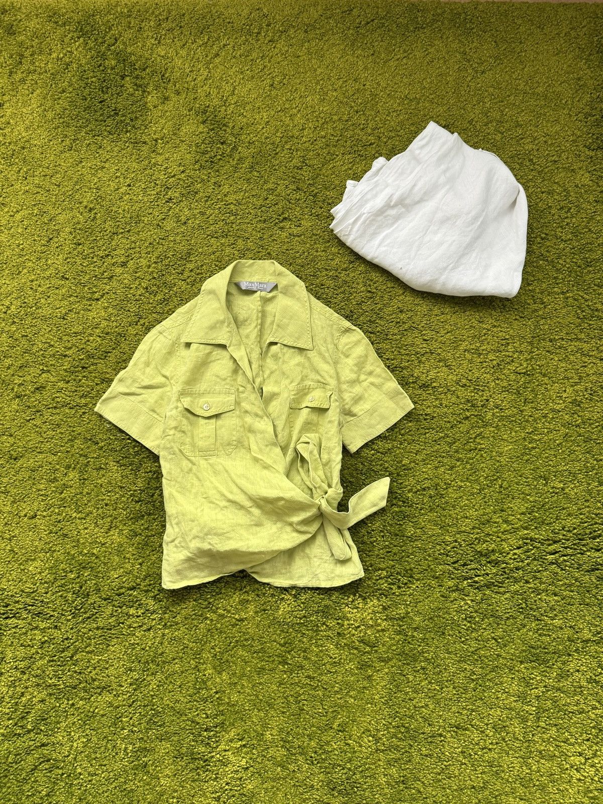 Designer × Max Mara × Weekend Max Mara Max Mara 100% linen blouse shirt Size S / US 4 / IT 40 - 1 Thumbnail
