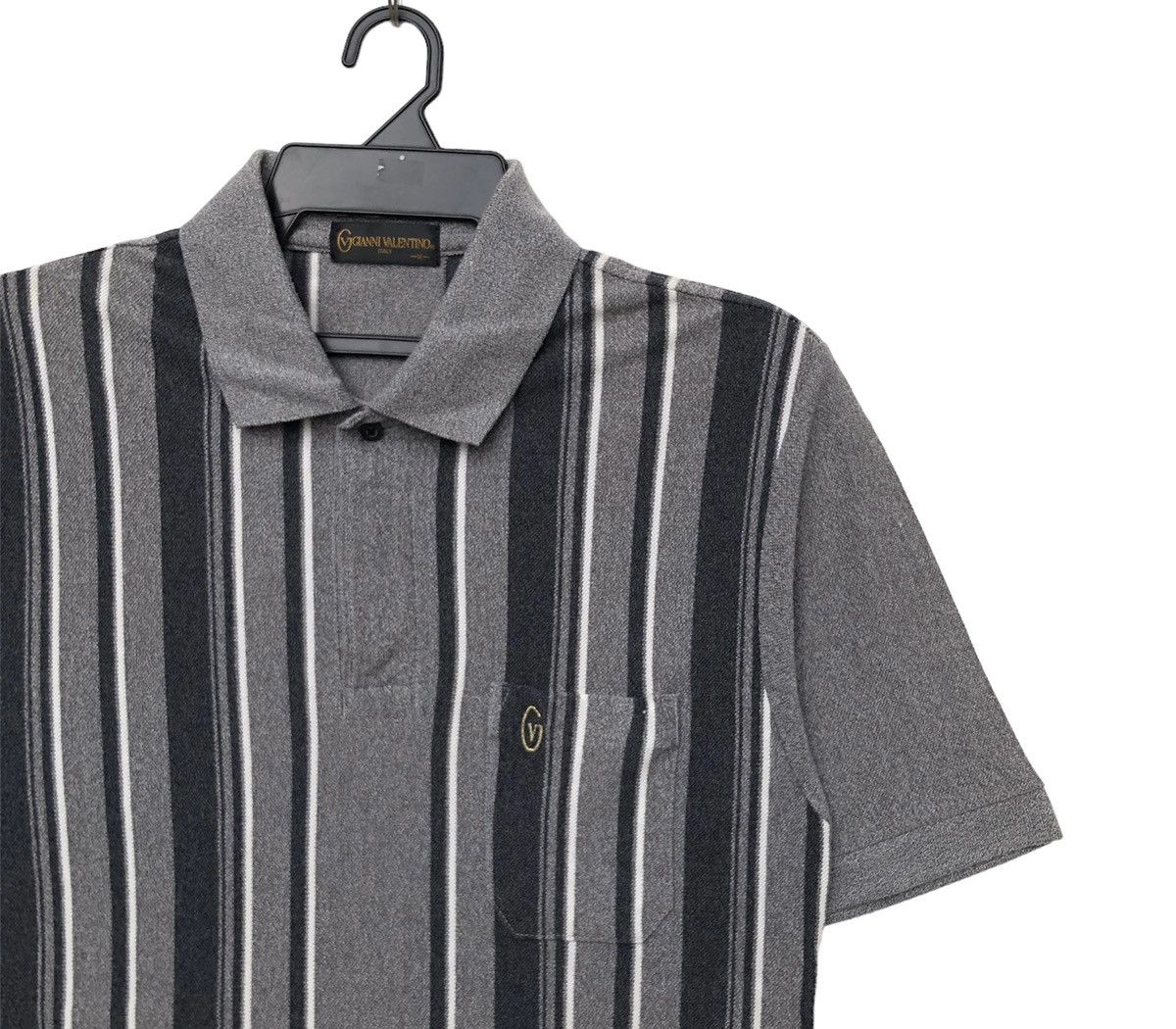Vintage Vintage 90s Gianni Valentino Stripes Small Logo Polo | M Size US M / EU 48-50 / 2 - 2 Thumbnail
