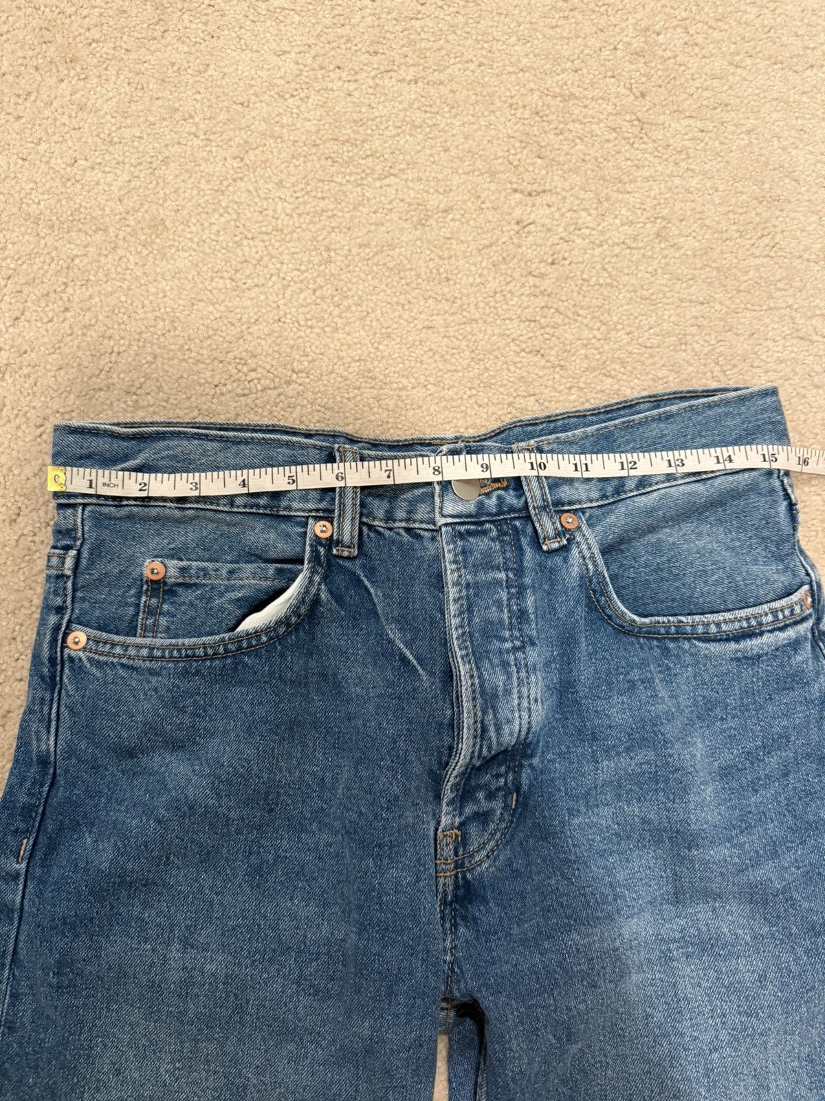 Zara Zara blue denim straight fit jeans Size US 31 - 6 Thumbnail