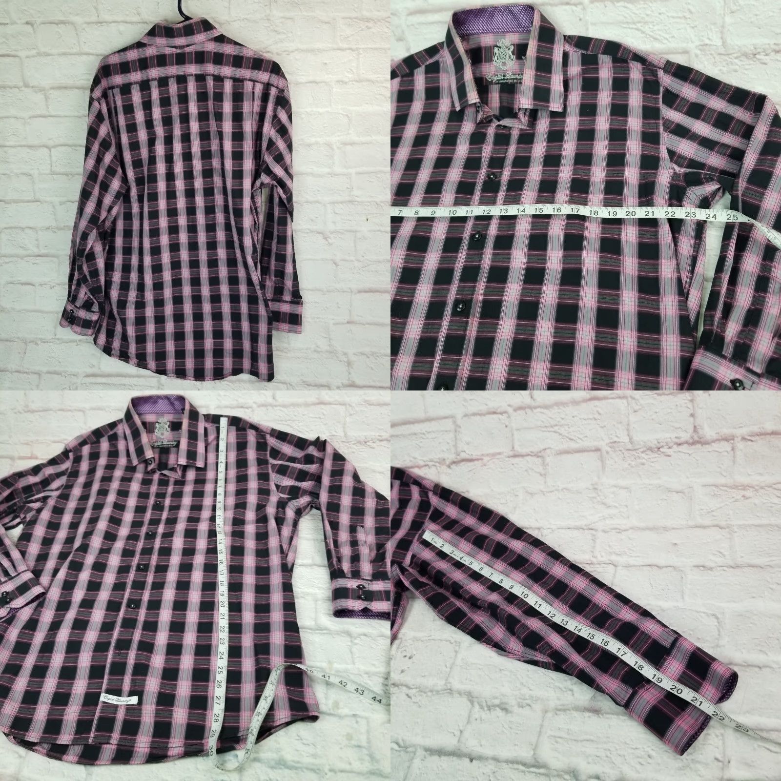 English Laundry English Laundry Button Up Shirt Mens 17 1/2 Plaid Multicolor Long Sleeves Size US L / EU 52-54 / 3 - 8 Thumbnail