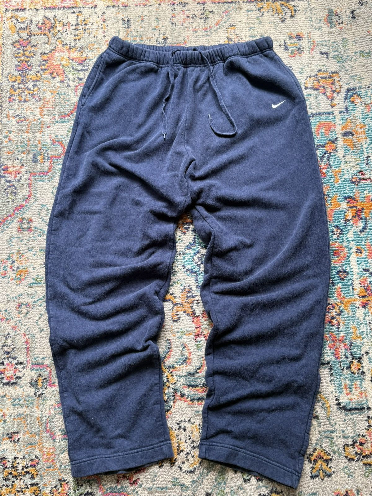 Nike Vintage Navy Wide Leg Sweatpants Size US 36 / EU 52 - 1 Thumbnail
