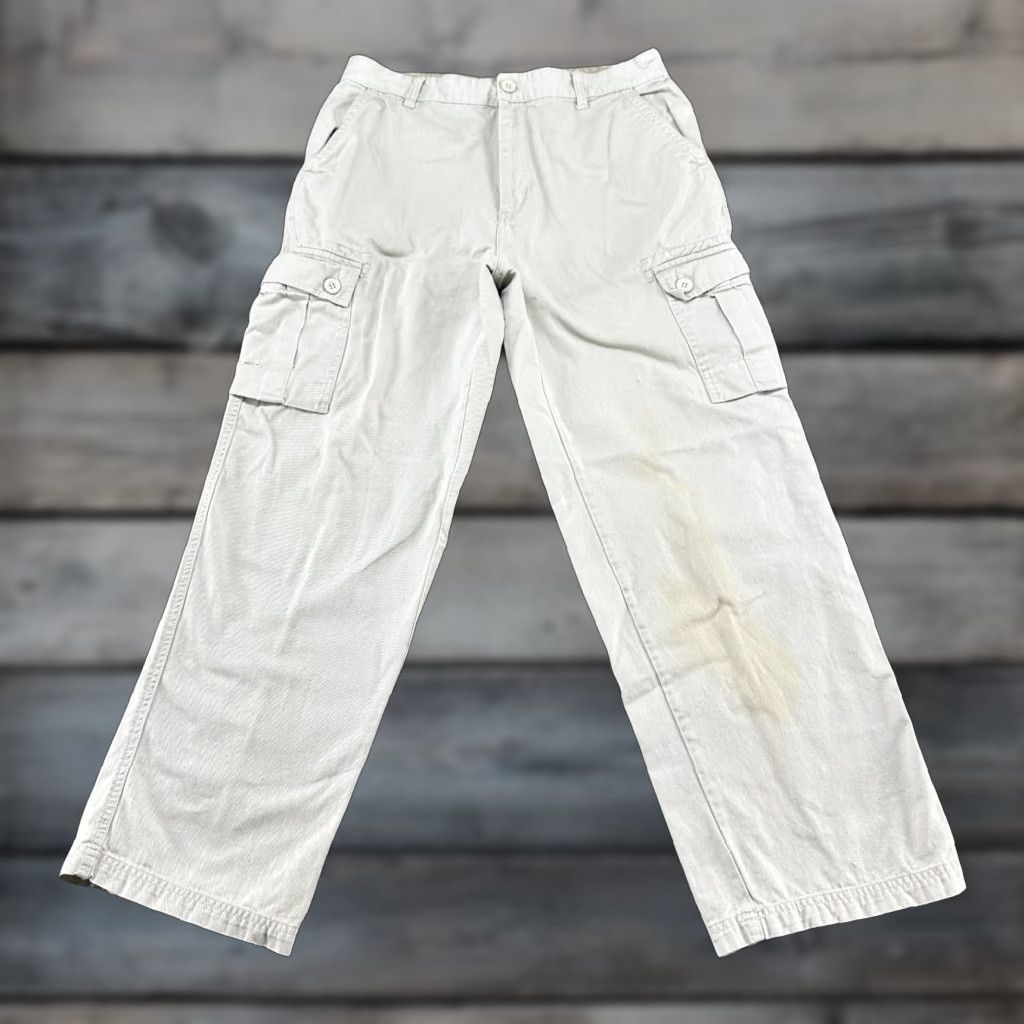 Vintage VINTAGE Arizona Jeans Pants Mens 34x32 Beige Cargo Relaxed Straight Baggy Skater Y2K Pant Mens Regular Beige Cargo Size US 34 / EU 50 - 1 Thumbnail