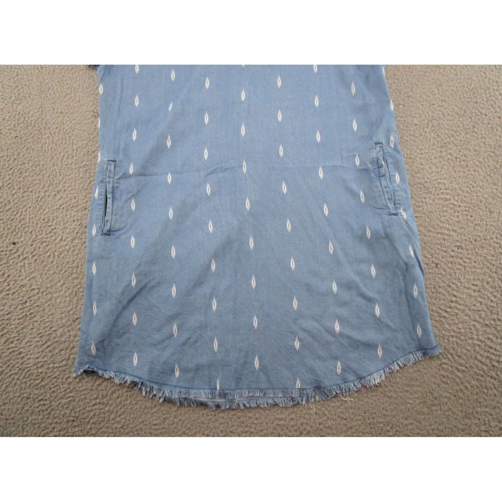 Vintage Thread Supply Lyocell Tencel Cap Sleeve Dress Womens Size L Pockets Blue Size L / US 10 / IT 46 - 2 Thumbnail