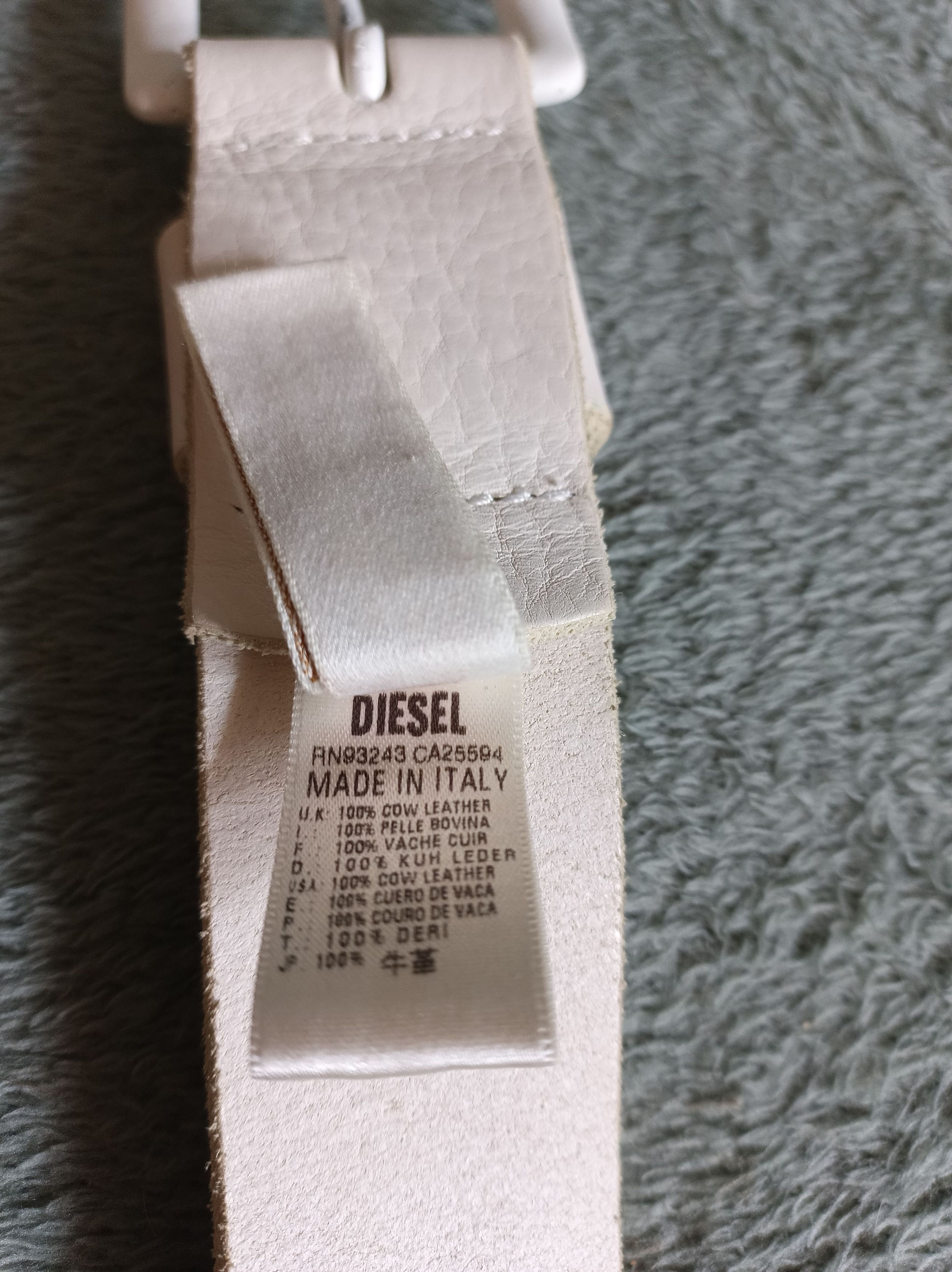 Diesel DIESEL Men's White Belt Leather Studded Size 100 Size 40 - 10 Thumbnail