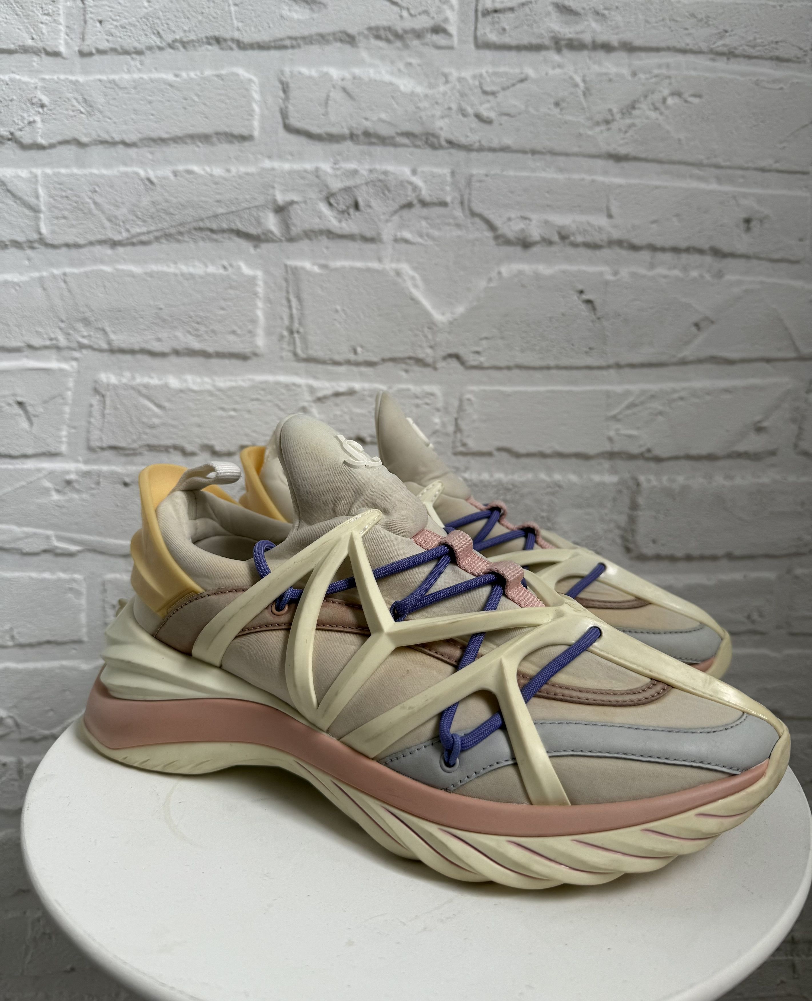 Jimmy Choo Jimmy Choo Cosmos Sneakers Pastel Cream Pink Futuristic Size US 6 / IT 36 - 1 Thumbnail
