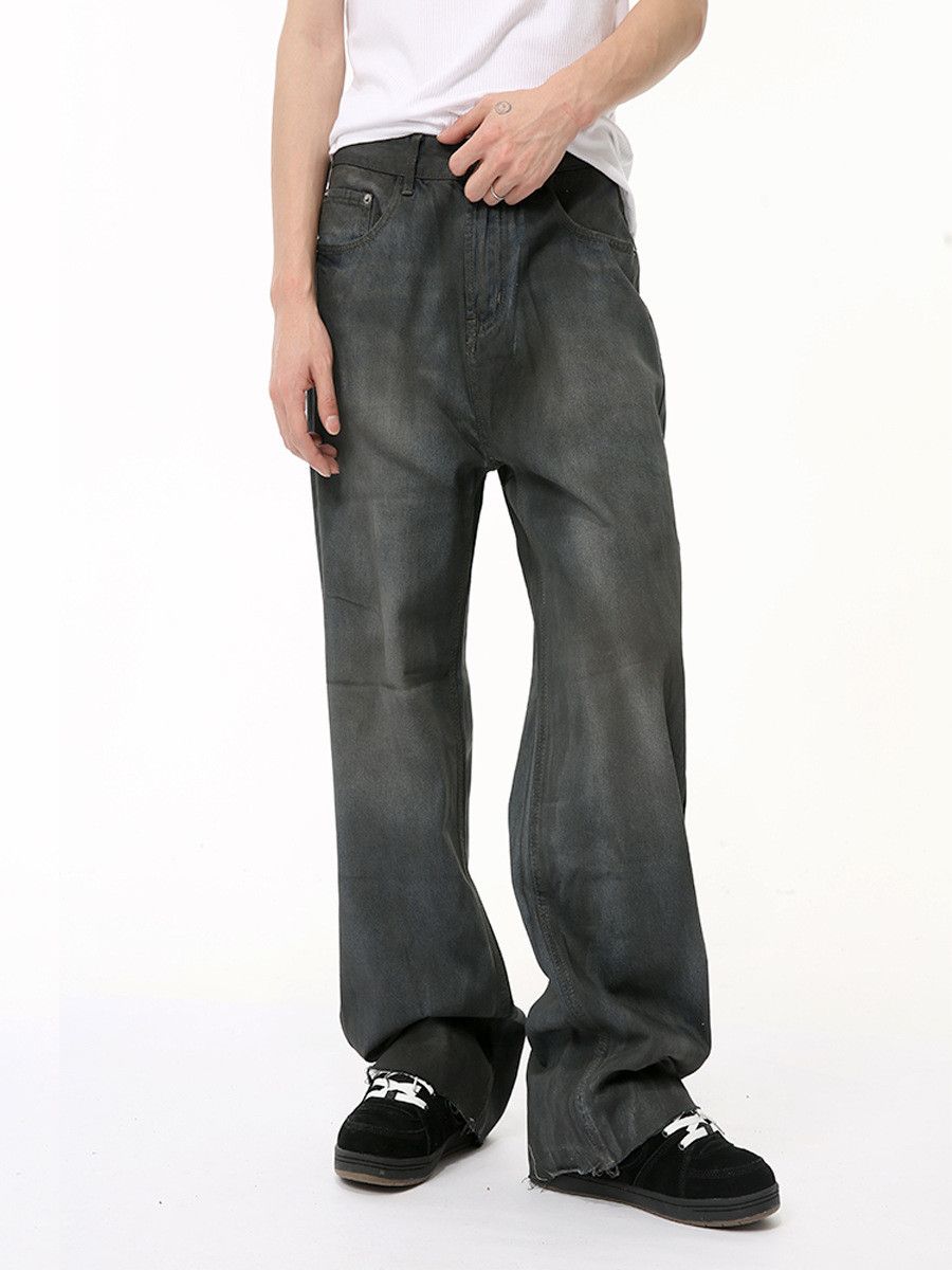 Vintage American-Style Distressed Retro Coated & Washed Denim Jeans Size US 32 / EU 48 - 2 Thumbnail