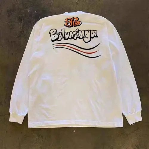 Japanese Brand Hirota x Akai Loose Letter Print White Long Sleeve T-Shirt Size US L / EU 52-54 / 3 - 8 Thumbnail