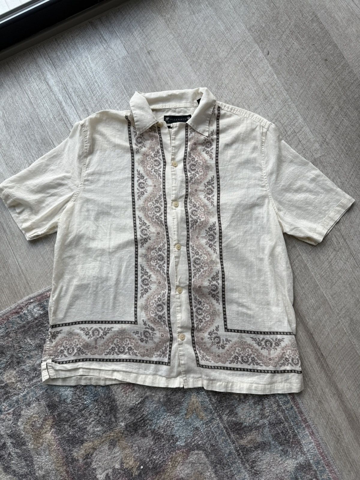 Allsaints Allsaints - Button Up Linen Shirt Size US XL / EU 56 / 4 - 1 Thumbnail