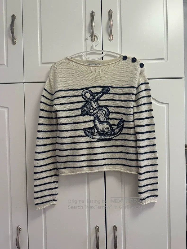 Dior Dior Boat trade embroidery logo cashmere striped sweater Size XS / US 0-2 / IT 36-38 - 1 Thumbnail