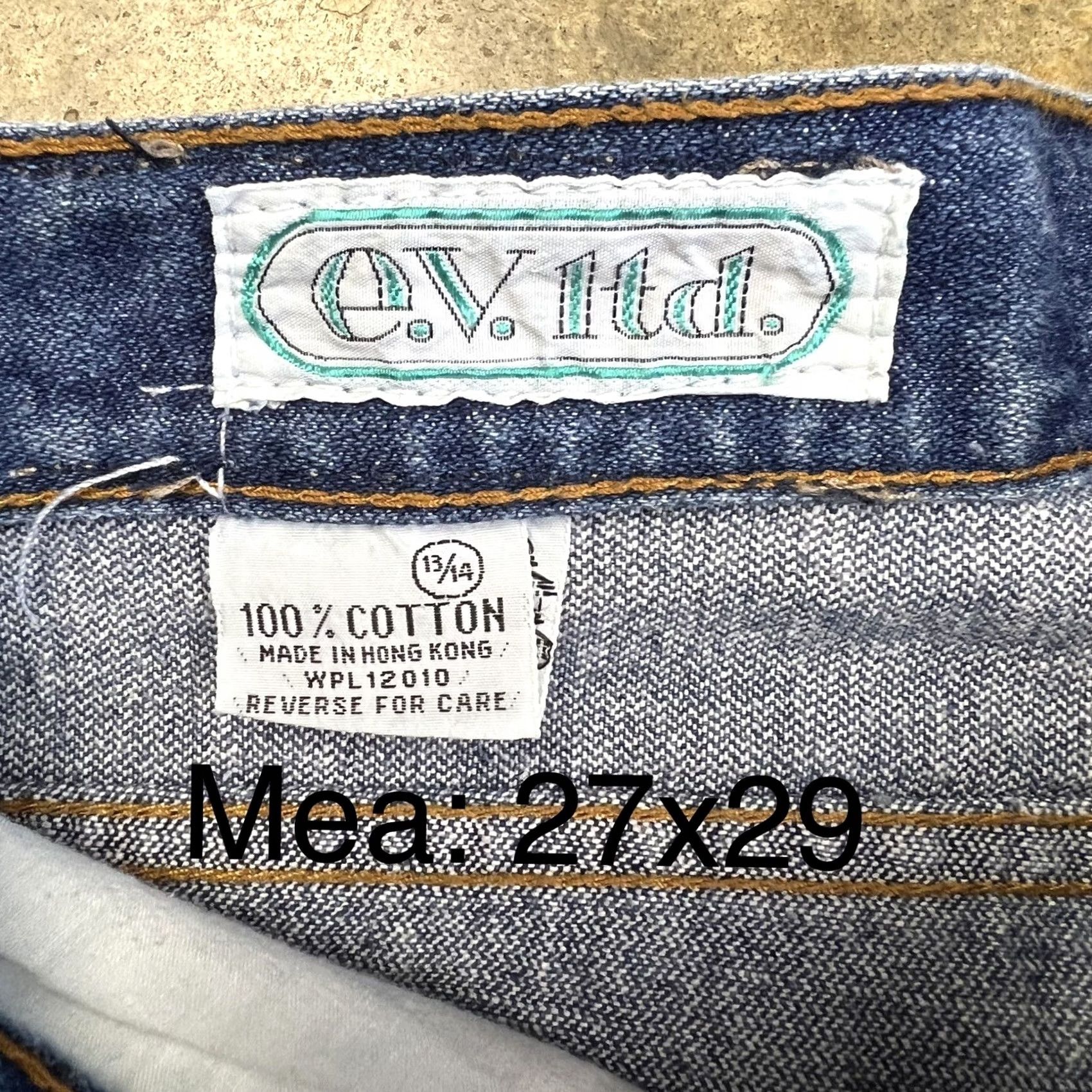 Vintage VINTAGE E.V. LTD. Jeans Womens 90s Denim High Rise Mom 27x29 Tapered Leg 100% Cotton Blue Size 27" / US 4 / IT 40 - 4 Thumbnail