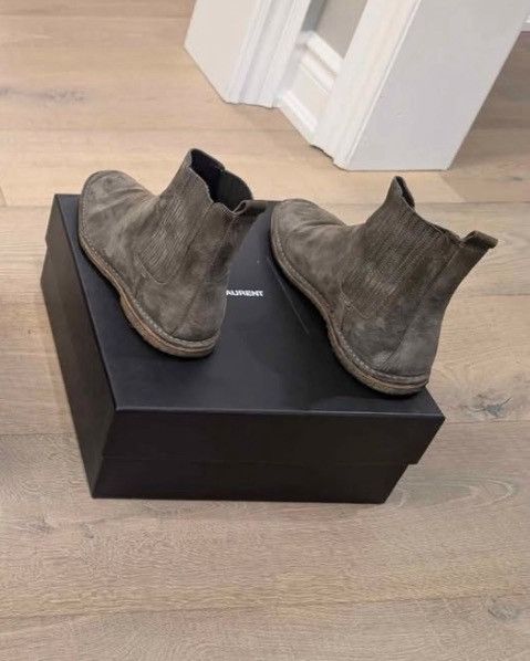 Saint Laurent Paris Saint Laurent Suede Chelsea Boots Beige/Grey Size US 8 / EU 41 - 3 Thumbnail