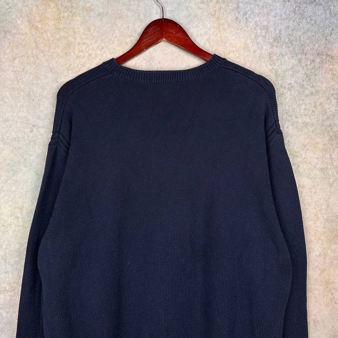 Nautica × Vintage Vintage 90s Nautica Sweater Sz XL Navy Blue Pullover Logo Size US XL / EU 56 / 4 - 5 Thumbnail