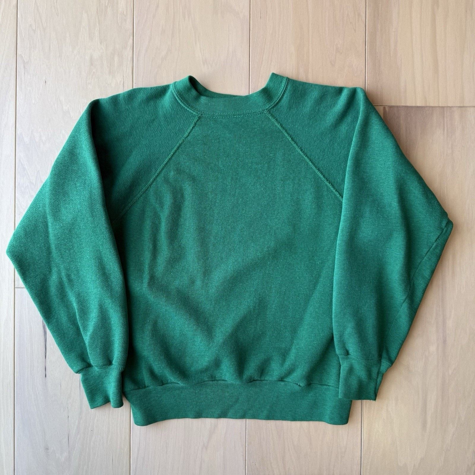 Vintage Vintage 60s Sweatshirt Small Green Blank Made in USA Fleece Size US S / EU 44-46 / 1 - 2 Thumbnail