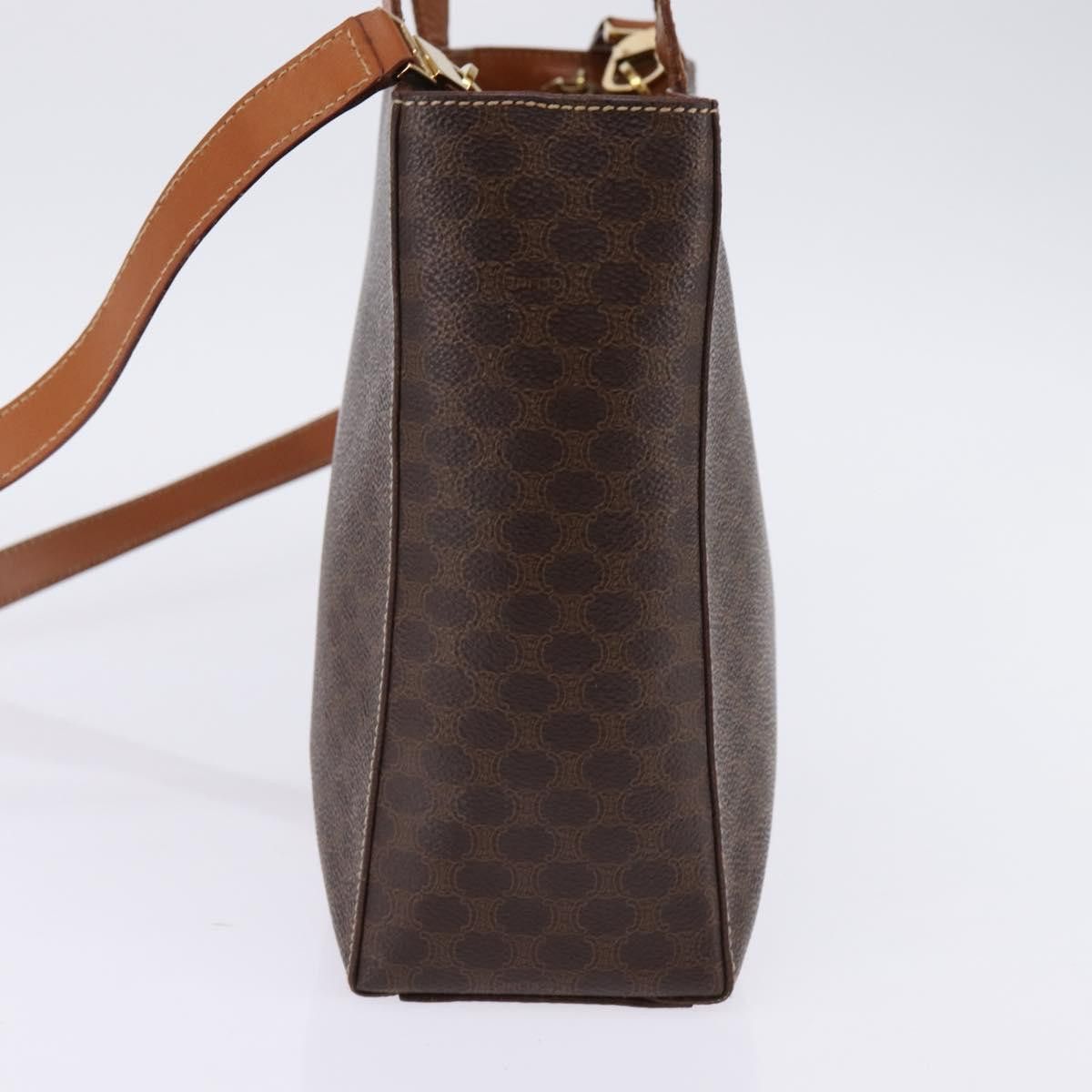 Celine CELINE Macadam Canvas Hand Bag Pvc Leather Brown Gold Size ONE SIZE - 5 Thumbnail