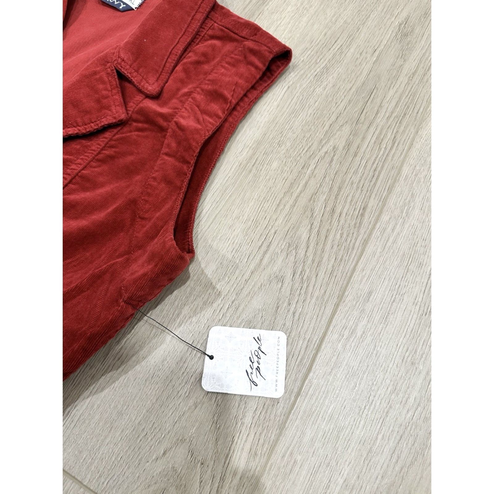 Vintage NWT We The Free Jumpsuit XL Red Corduroy Flared One-Piece Sleeveless Casual Women’s Bohemian Western Size 40" / US 18 - 5 Thumbnail