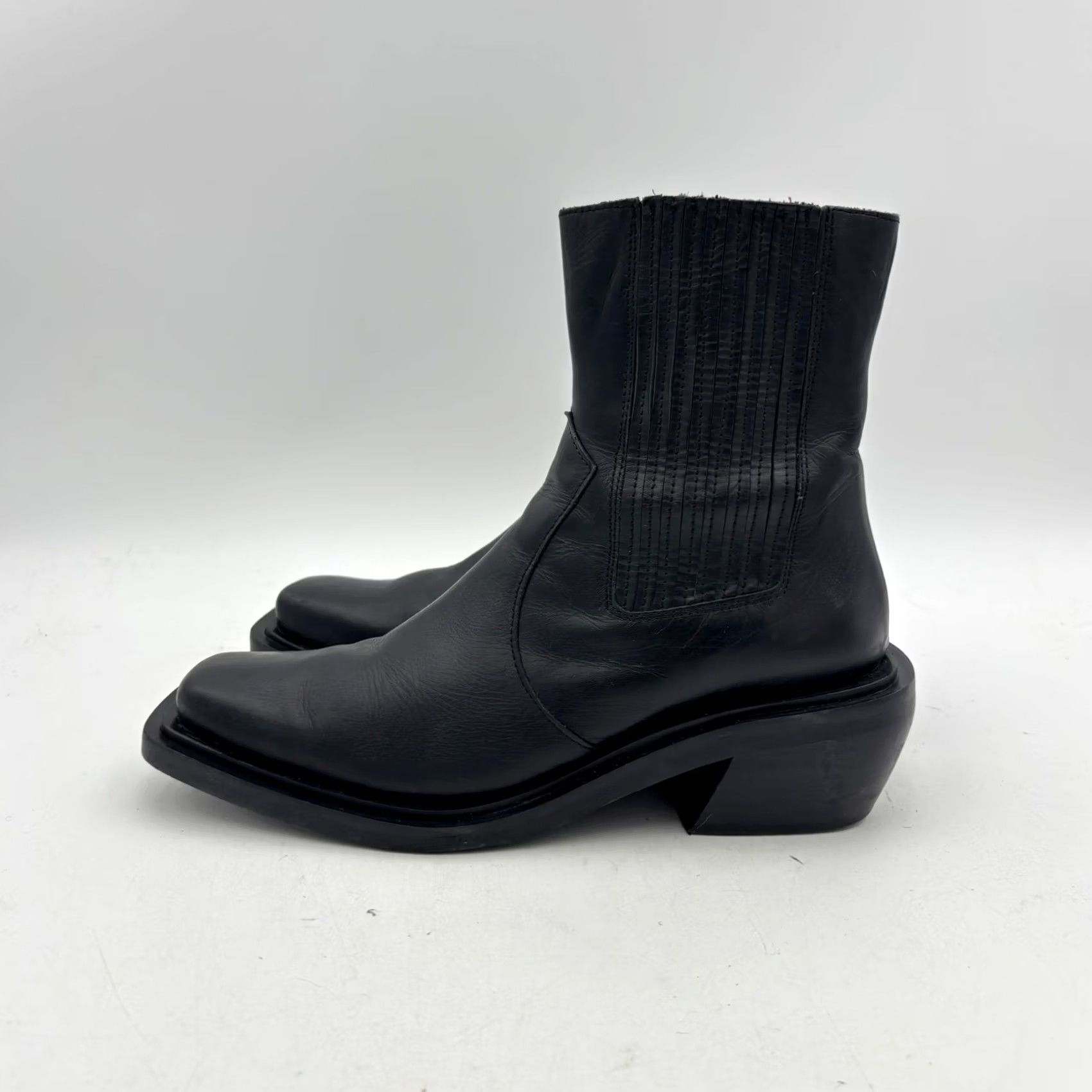 ALOHAS Alohas Leather Ranch Boots Western Black 39 US 8.5 Women's Size US 9 / IT 39 - 5 Thumbnail