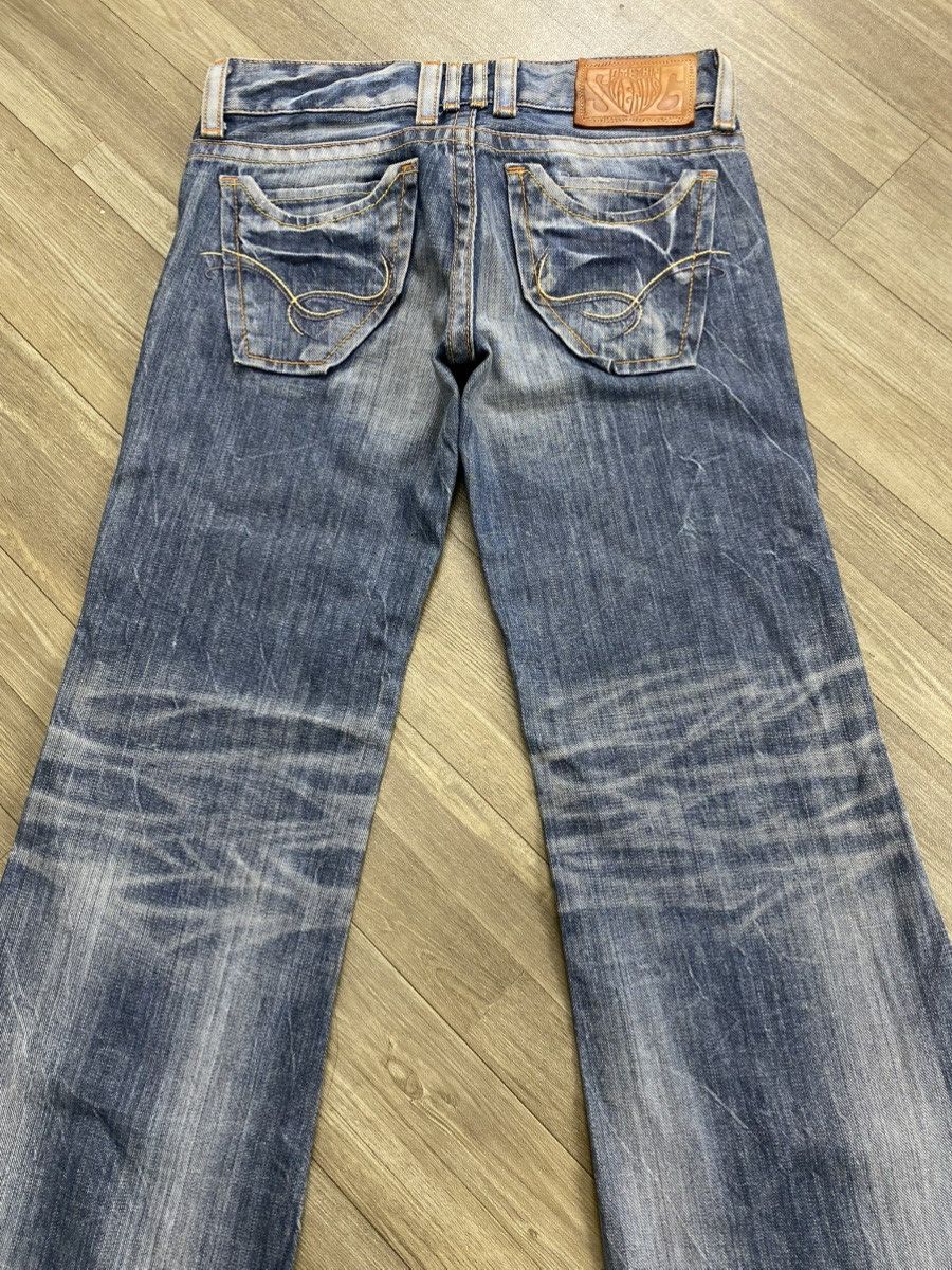 If Six Was Nine 2000s Venus Edwin Distressed Punk Faded Bootcut Flared Jeans Size US 30 / EU 46 - 15 Thumbnail