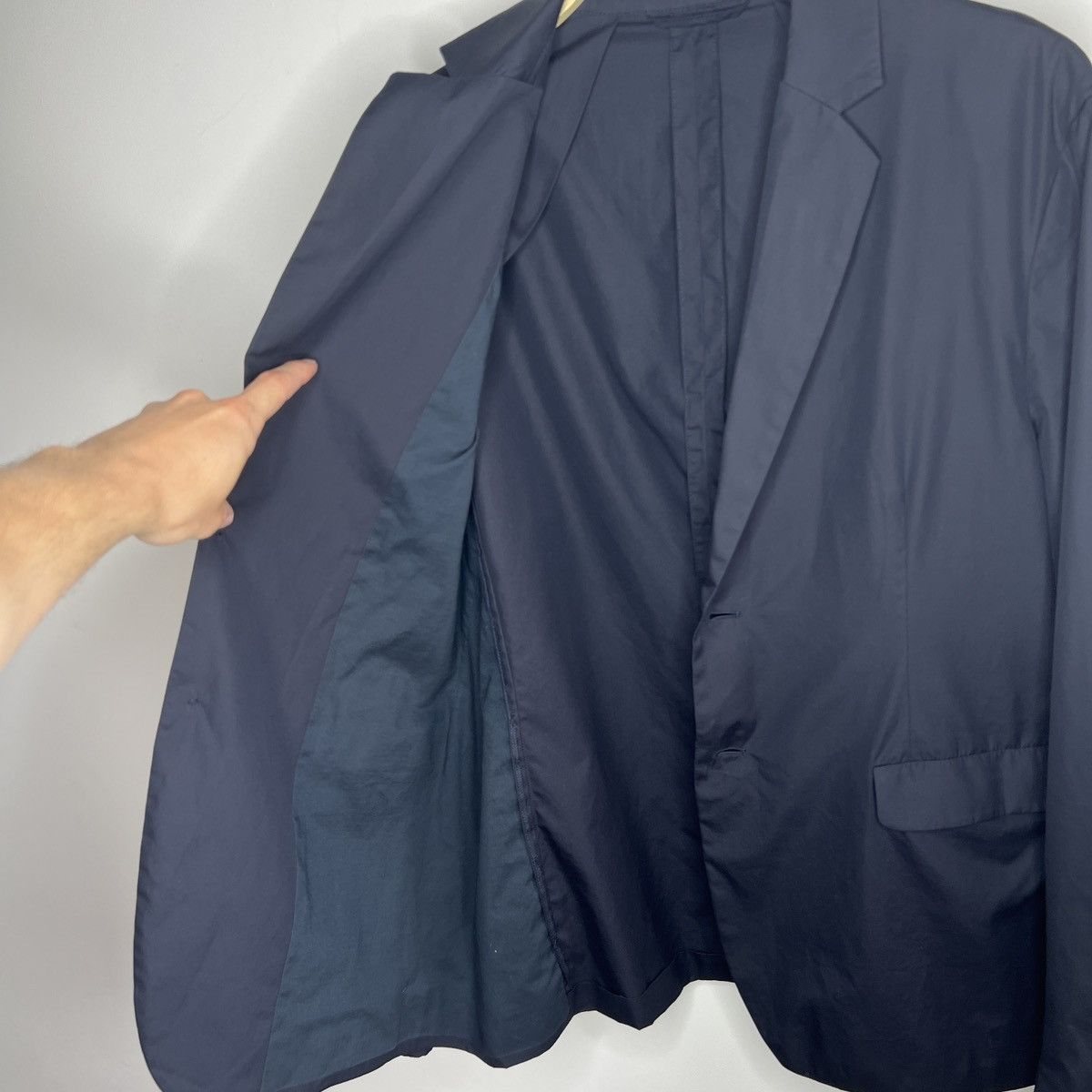 Acne Studios Acne Studios Antibes Cotton Single Breasted Navy Blazer Size 40R - 9 Thumbnail