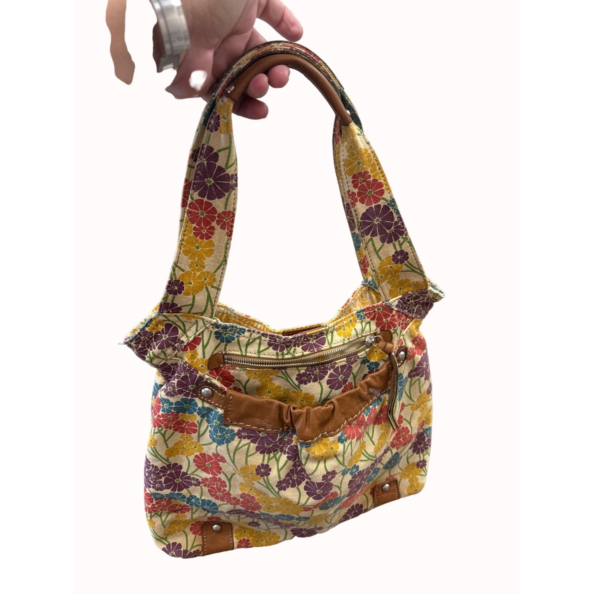 Fossil Fossil women’s vintage leather canvas floral hand shoulder b Size ONE SIZE - 12 Thumbnail