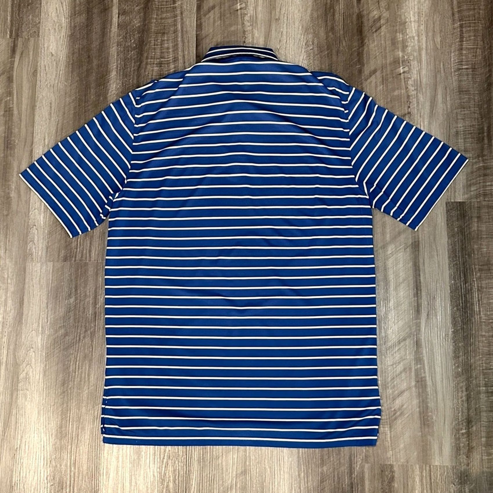 Southern Tide Southern Tide Club Performance Striped Polo Large Mens Navy Yellowish Cream Polo Shirt Size US L / EU 52-54 / 3 - 3 Thumbnail