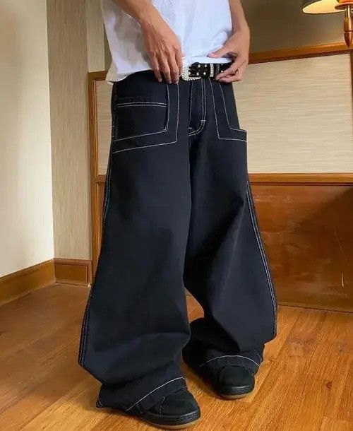 Japanese Brand × Jean Harajuku Embroidery Baggy Jeans Size US 30 / EU 46 - 1 Thumbnail