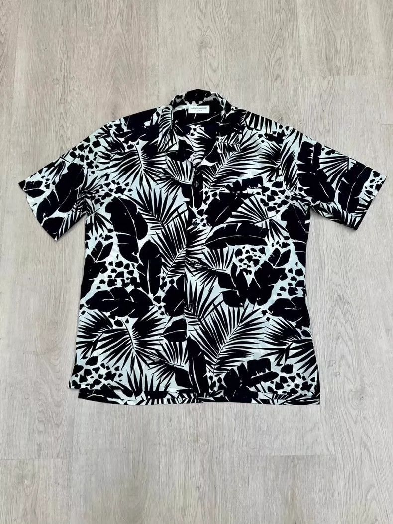 Saint Laurent Paris Saint Laurent Paris Saint Laurent Silk Shirt with Floral P Size US M / EU 48-50 / 2 - 1 Thumbnail