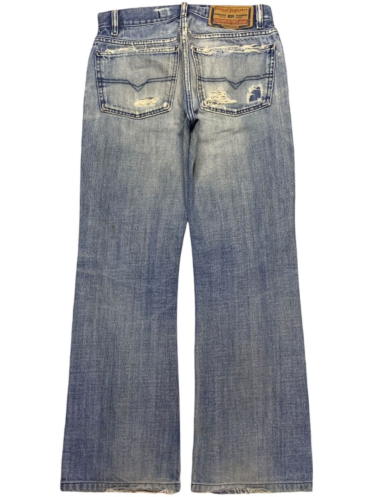 Diesel Vintage Italy Diesel Light Faded Wash Distress Bootcut Jeans Size US 29 - 2 Thumbnail