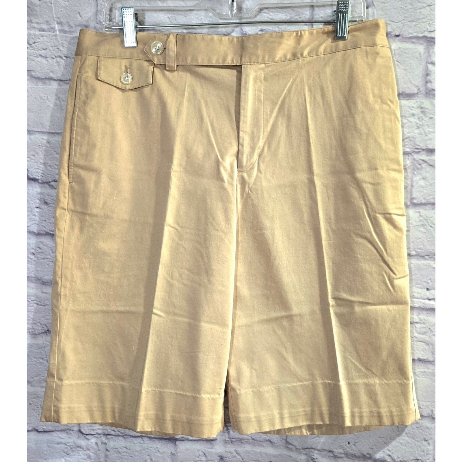 Lauren Ralph Lauren VTG Lauren Ralph Lauren Tan Flat Front Chino Shorts 10 Size 32" / US 10 / IT 46 - 1 Thumbnail