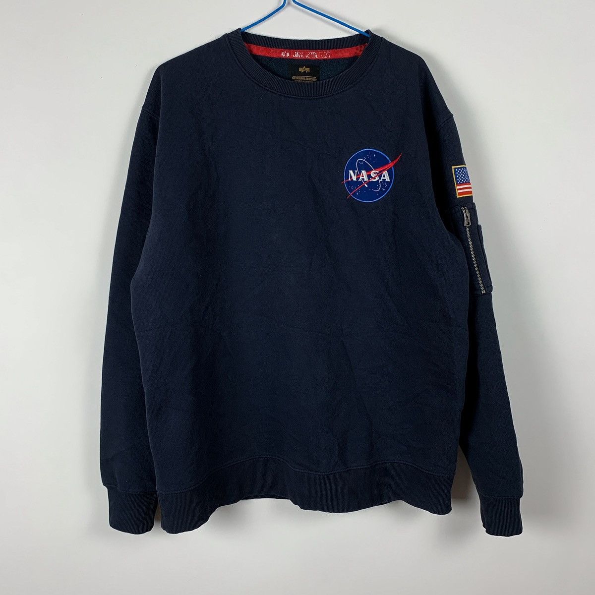 Alpha Industries Alpha Industries Logo NASA Sweatshirt USA Stripe Size US XL / EU 56 / 4 - 1 Thumbnail