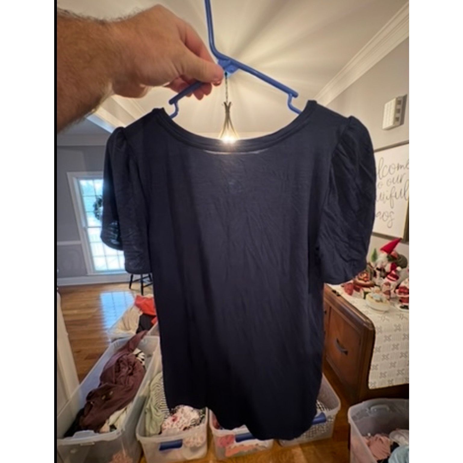 Loft LOFT Outlet Navy Flutter Sleeve Top Women’s XS (0–2) Size XS / US 0-2 / IT 36-38 - 3 Thumbnail
