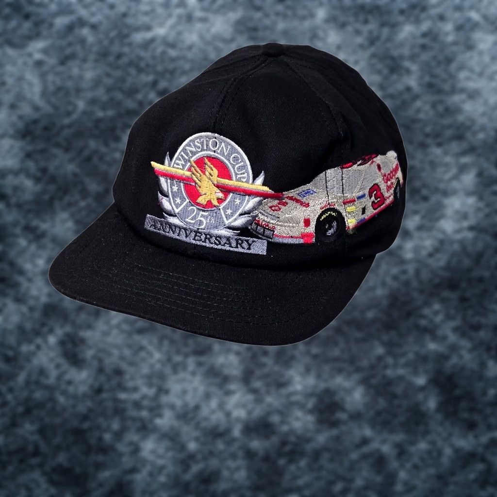 Vintage VINTAGE Dale Earnhardt 90s Winston Cup Champion Black SnapBack Hat USA Made Men One Size Hats Size ONE SIZE - 1 Thumbnail