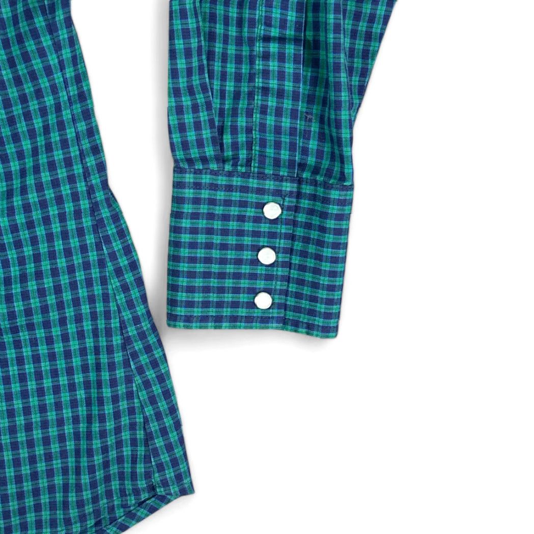 Wrangler VINTAGE Wrangler Western Shirt Adult LARGE Green Blue Black Watch Plaid Snap 90s Wrangler Shirt Adult LARGE Green Blue Black Watch Plaid Snap 90s Size US L / EU 52-54 / 3 - 7 Thumbnail