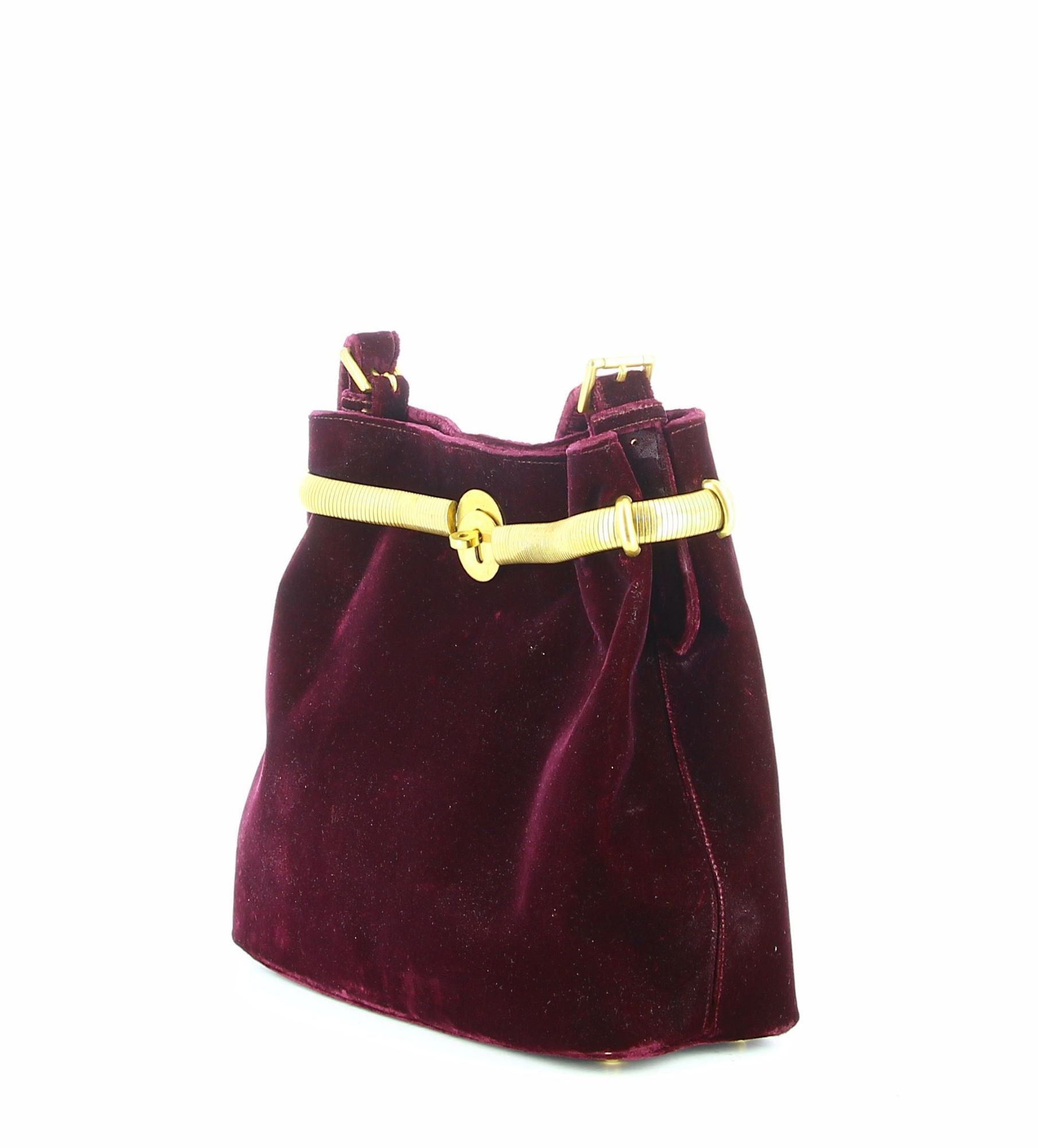 image of Vintage Purple Velvet Handbag Renaud Pellegrino, Women's