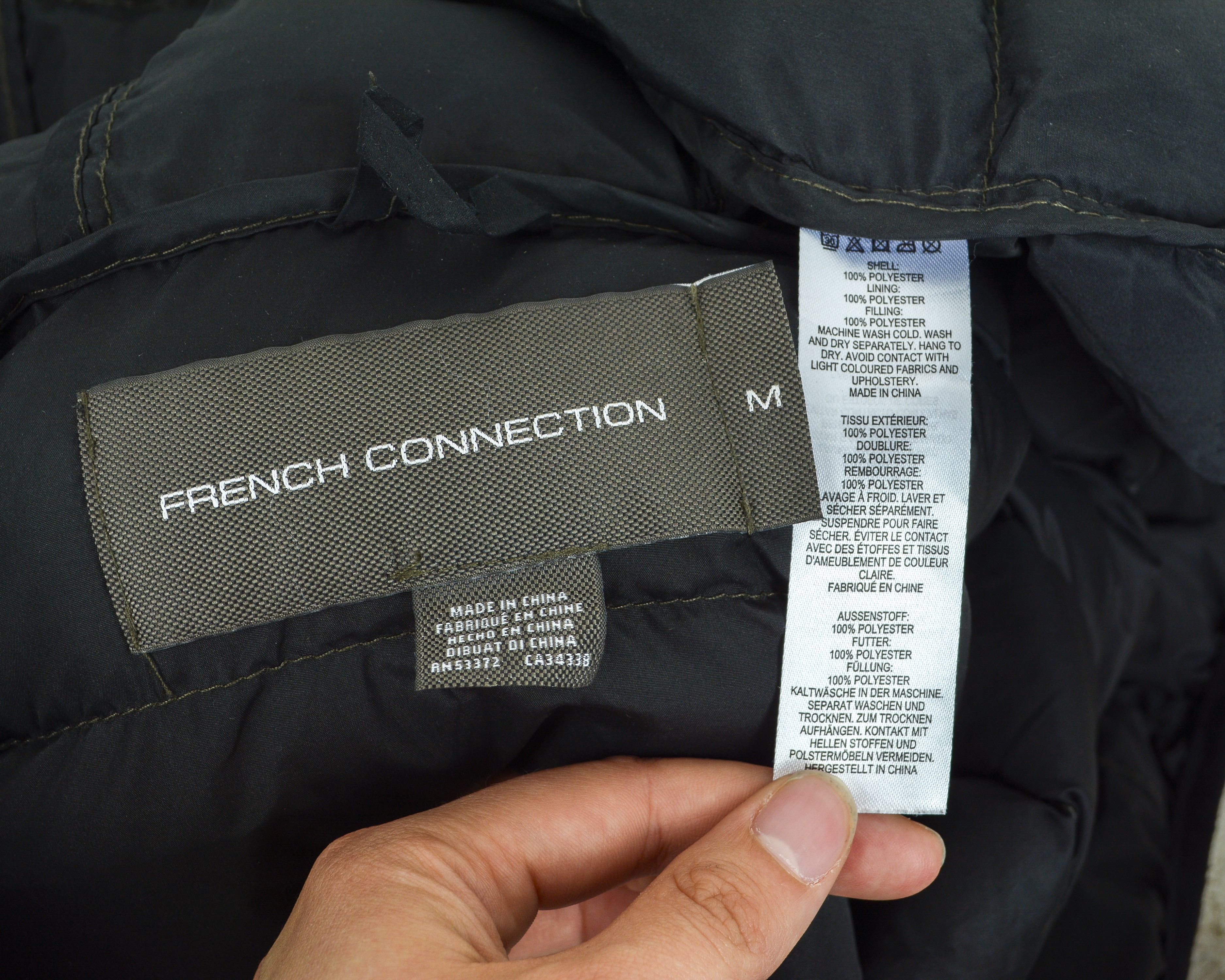 French Connection Puffer Padded Jacket Coat M Full Zip Parka Khaki Green Top Size US M / EU 48-50 / 2 - 5 Thumbnail