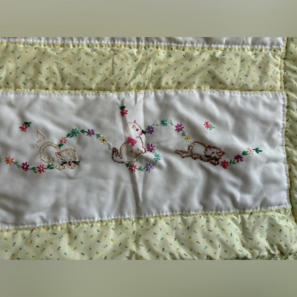 Designer Vintage embroidered Quilted Blanket Size ONE SIZE - 2 Thumbnail