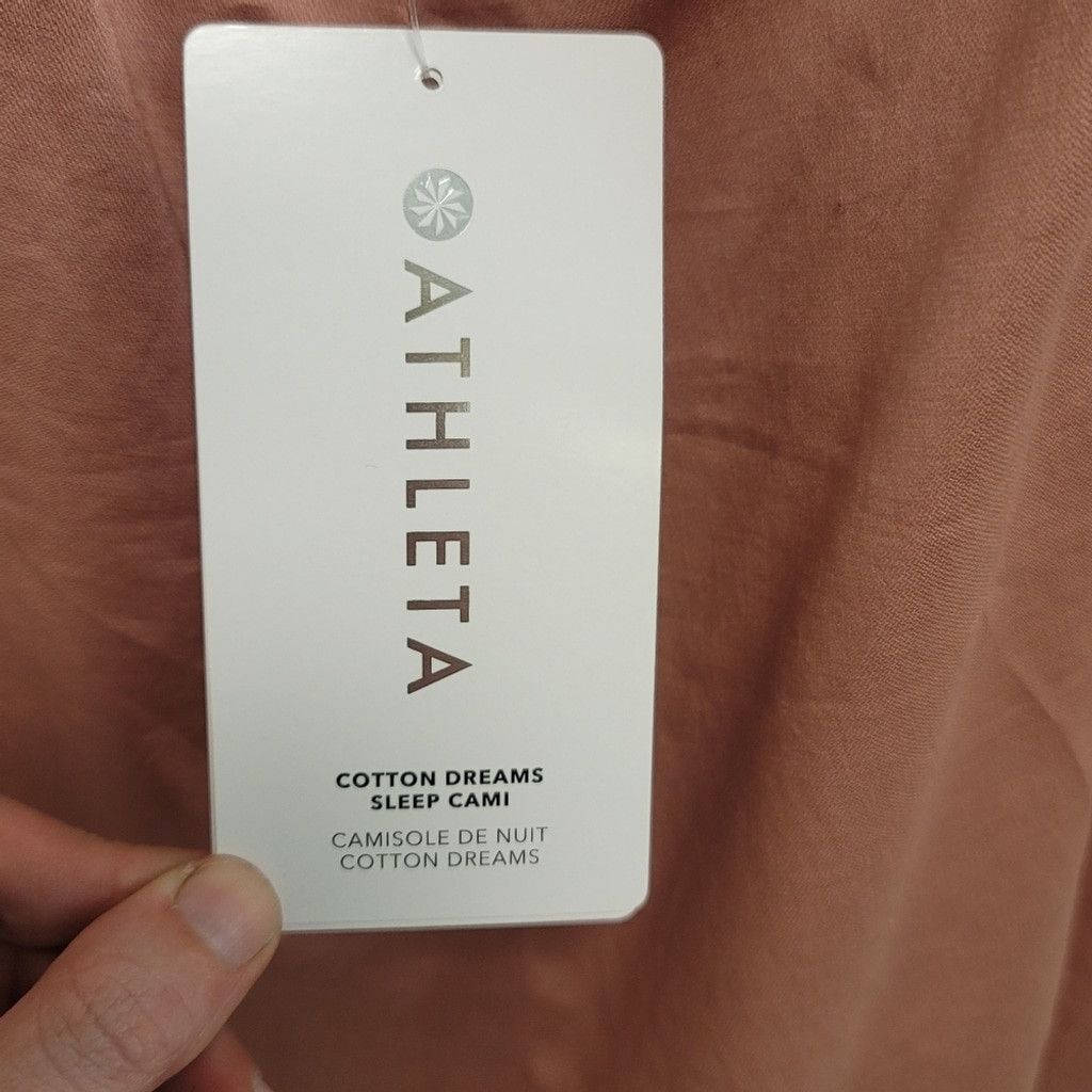 Athleta NWT Athleta Cotton Dreams Light Pink Mauve Cami Sleep Tank Size M / US 6-8 / IT 42-44 - 12 Thumbnail