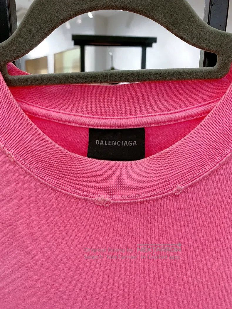 Balenciaga Balenciaga Pink Short Sleeve T-Shirt Size US L / EU 52-54 / 3 - 3 Thumbnail