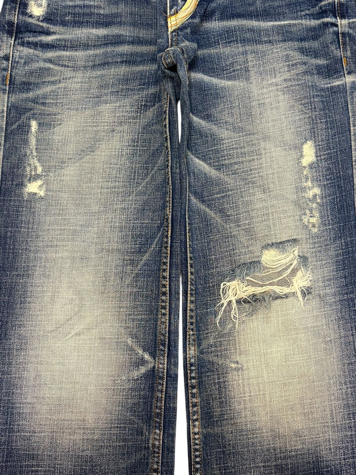 Hysteric Glamour Vintage Red Pepper Distressed Low Rise Flare Jeans Size 28" / US 6 / IT 42 - 3 Thumbnail