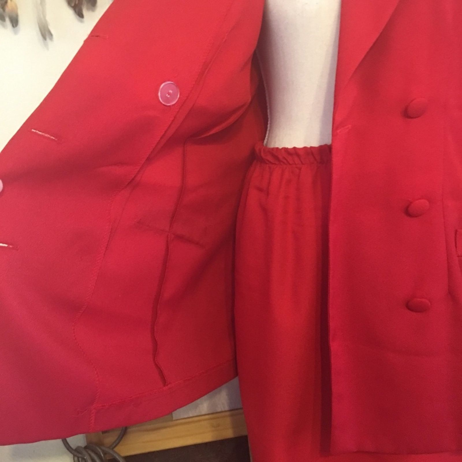 Vintage Vintage Tower Hill red double breasted skirt suit Size M / US 6-8 / IT 42-44 - 6 Thumbnail