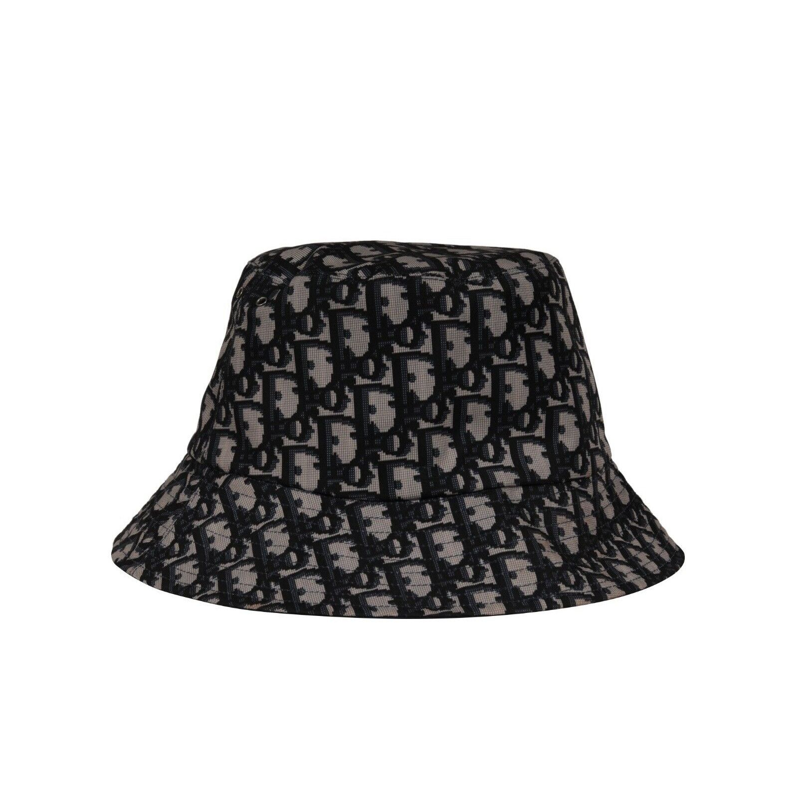 Dior Oblique Logo Reversible Teddy D Brim Bucket Hat Size ONE SIZE - 10 Thumbnail