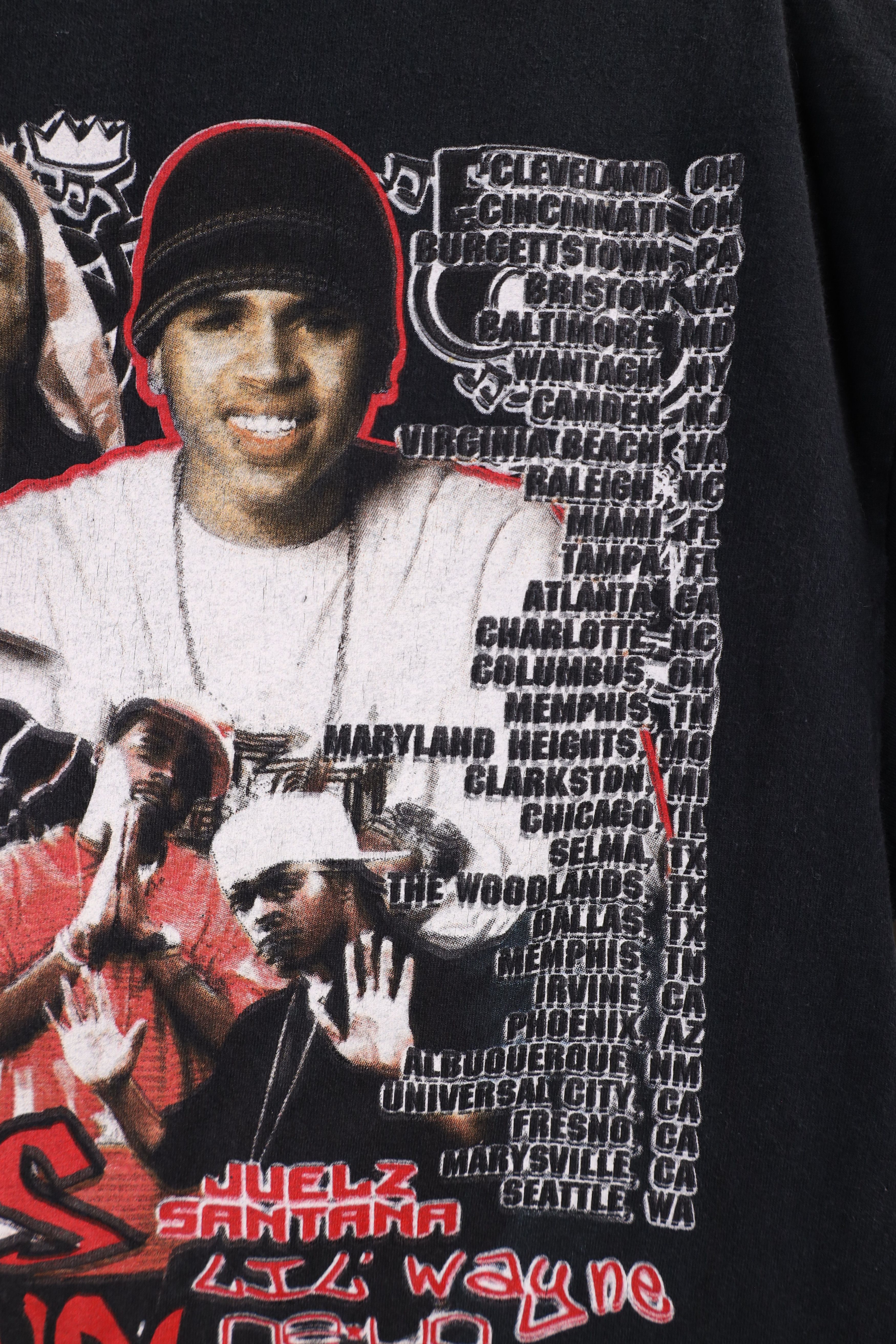 Vintage Y2K Tour Chris Brown Lil Wayne NeYo Rap Tee T-Shirt