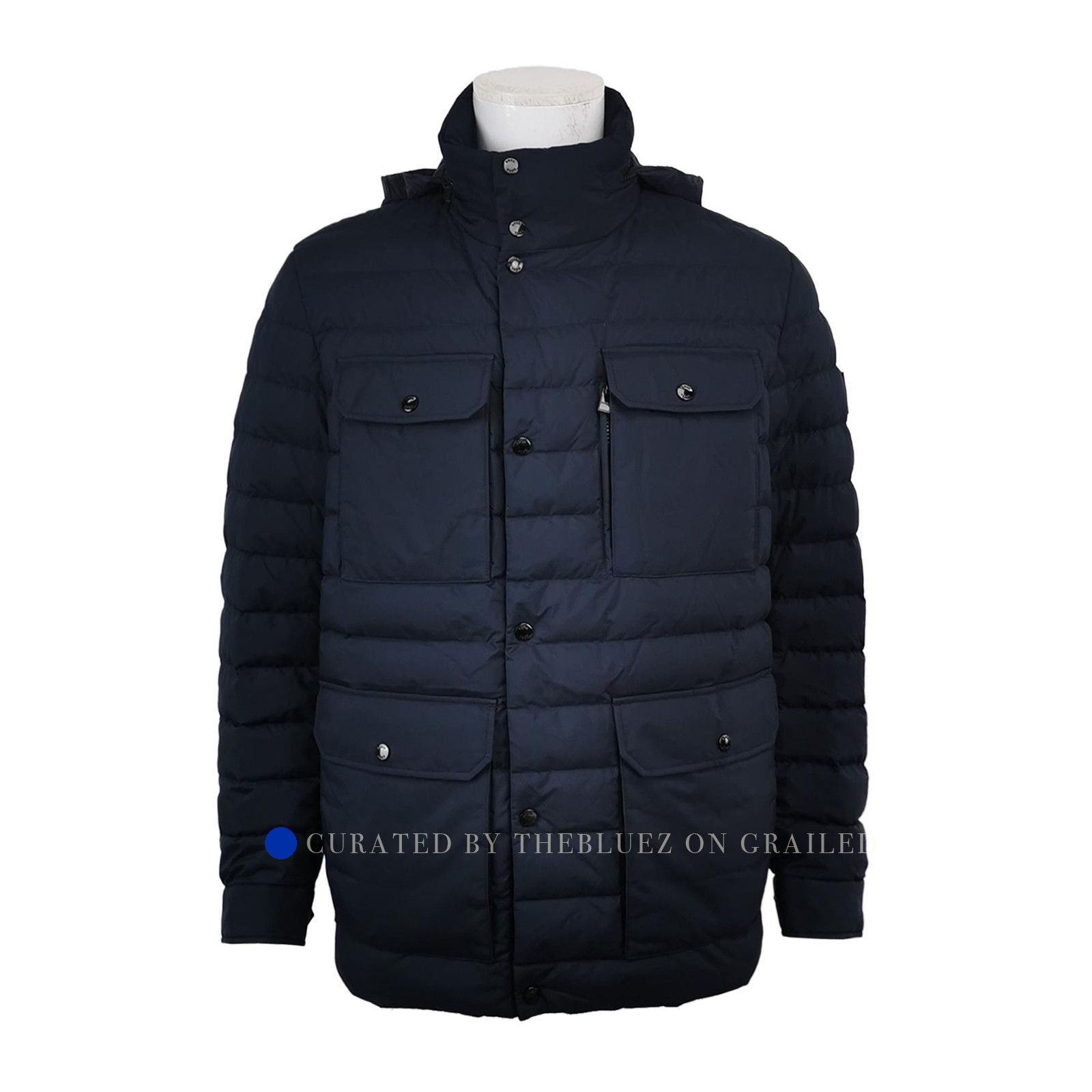 Hugo Boss Hooded Down Jacket in Blue Size US M / EU 48-50 / 2 - 1 Thumbnail
