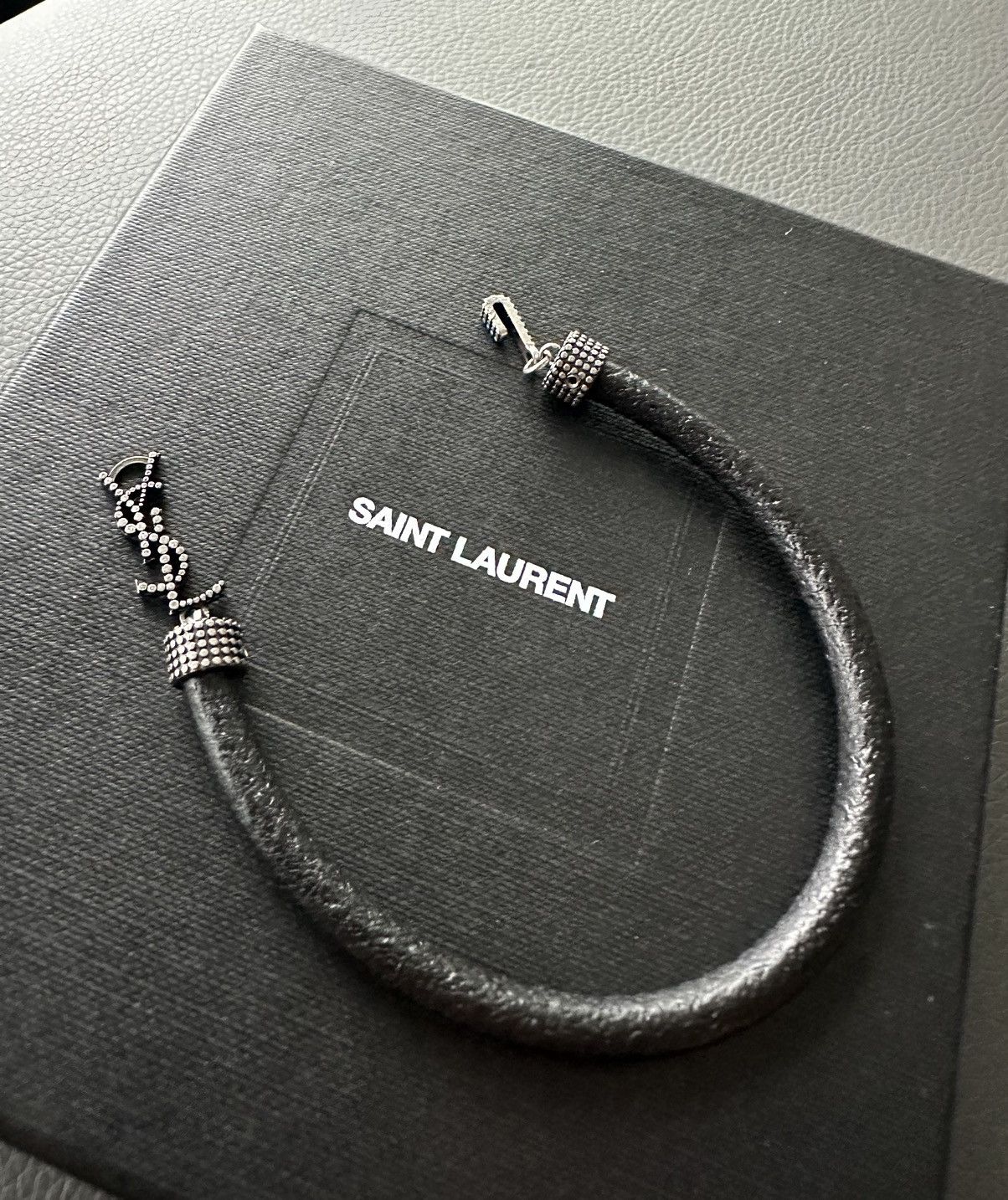 Saint Laurent Paris × Yves Saint Laurent Runway Brand New Saint Laurent Leather Bracelet Unisex Size ONE SIZE - 11 Thumbnail