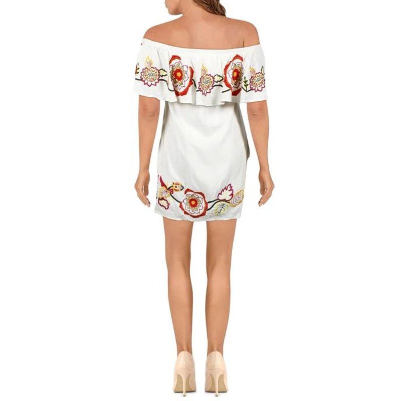 Red Carter RED CARTER Adelaide Floral Embroidered Mini Dress Sundress Size XS / US 0-2 / IT 36-38 - 2 Thumbnail