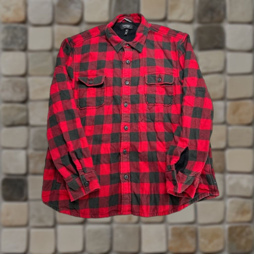 Nordstrom Nordstrom Flannel Shirt Mens XXL Red Black Cotton Button Up Size US XXL / EU 58 / 5 - 1 Thumbnail